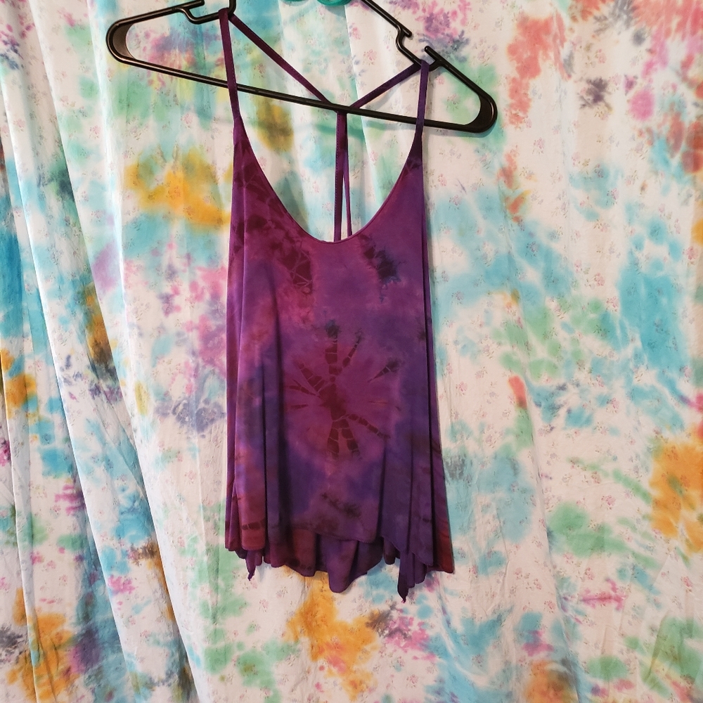 Purple Tie-Dye Tank Top